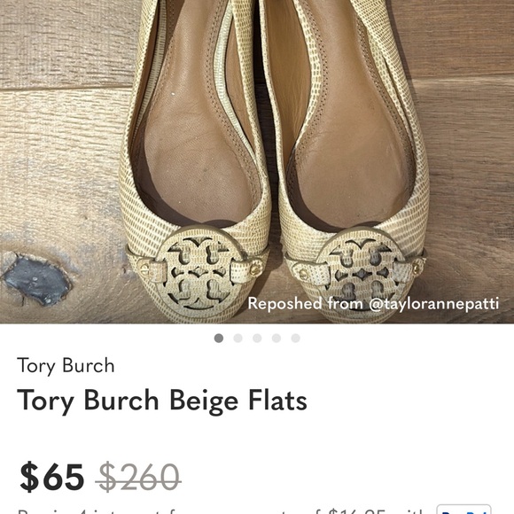 Tory Burch Shoes - Tory Burch Gold Textured Flats